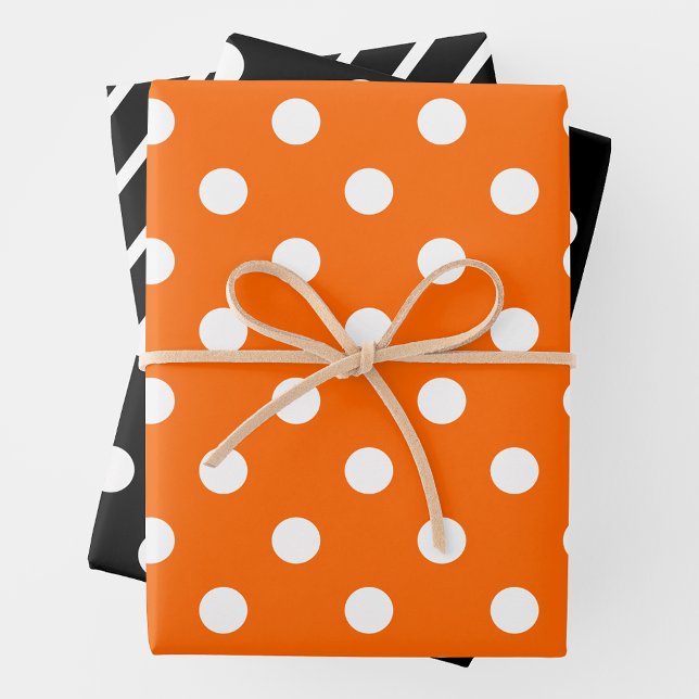 Orange, Black & White Wrapping Paper Sheets Geschenkpapier Set (Von Creator hochgeladen)