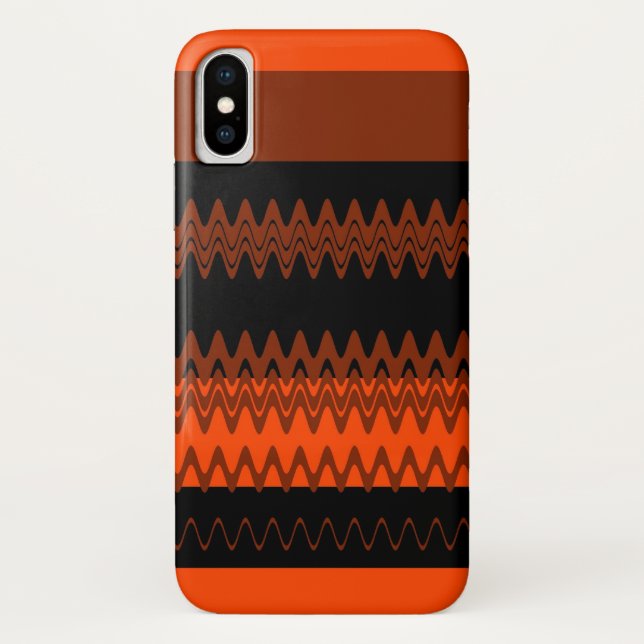 Orange Black Zickzack Zigzag Stripes Case-Mate iPhone Hülle (Rückseite)