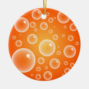 Orange Blasen Keramikornament