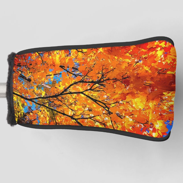 Orange Blätter Golf Headcover (Vorderseite)