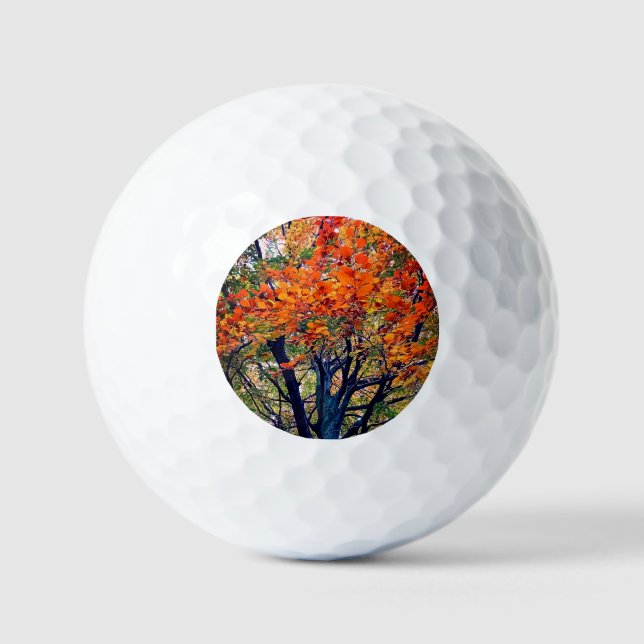 Orange Blätter Golfball (Vorderseite)