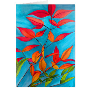 Orange Blätter Herbst Original Aquarellkunst