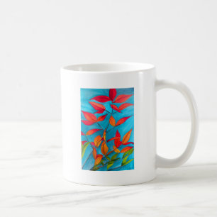 Orange Blätter Herbst Original Aquarellkunst Kaffeetasse
