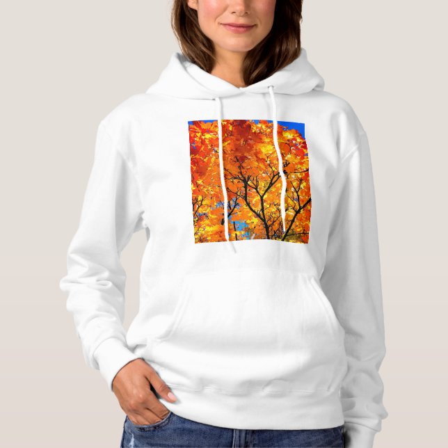 Orange Blätter Hoodie (Vorderseite)