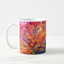 Orange Blätter Kaffeetasse