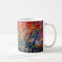 Orange Blätter Kaffeetasse