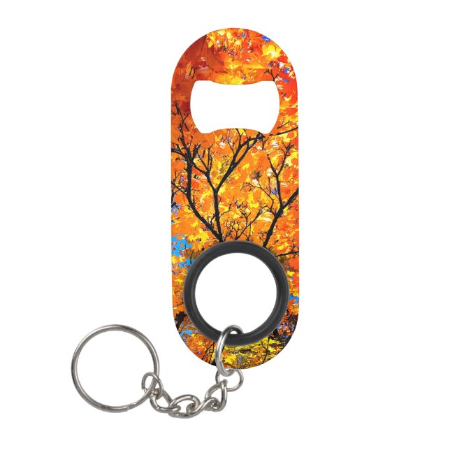 Orange Blätter Mini Flaschenöffner (Vorderseite)