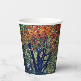 Orange Blätter Pappbecher