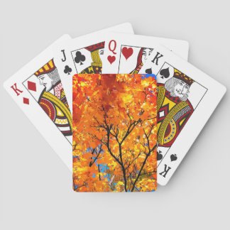 Orange Blätter Spielkarten
