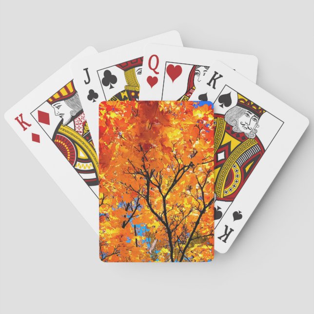 Orange Blätter Spielkarten (Rückseite)