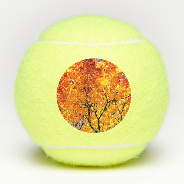 Orange Blätter Tennisbälle (Vorderseite)