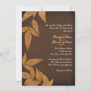Orange Blätter Vintage Hochzeit Einladungen