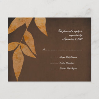 Orange Blätter Vintage Wedding UAWG RSVP Karte