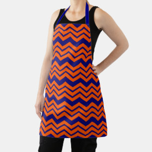 Orange Blau Chevron Zickzack-Design Schürze