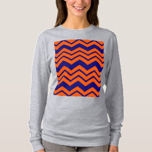 Orange Blau Chevron Zickzack-Design  T-Shirt