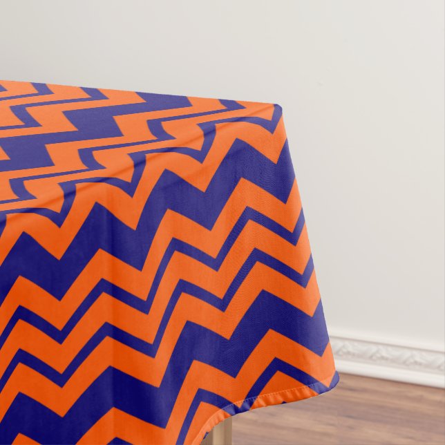 Orange Blau Chevron Zickzack-Design  Tischdecke (Beispiel)