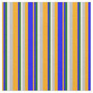 Orange, Blau, Dunkelgrün, leichter Cyan und Grau Stoff