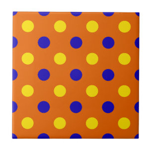 Orange Blau Gelb Punkte Design  Fliese