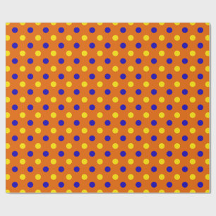 Orange Blau Gelb Punkte Design Geschenkpapier