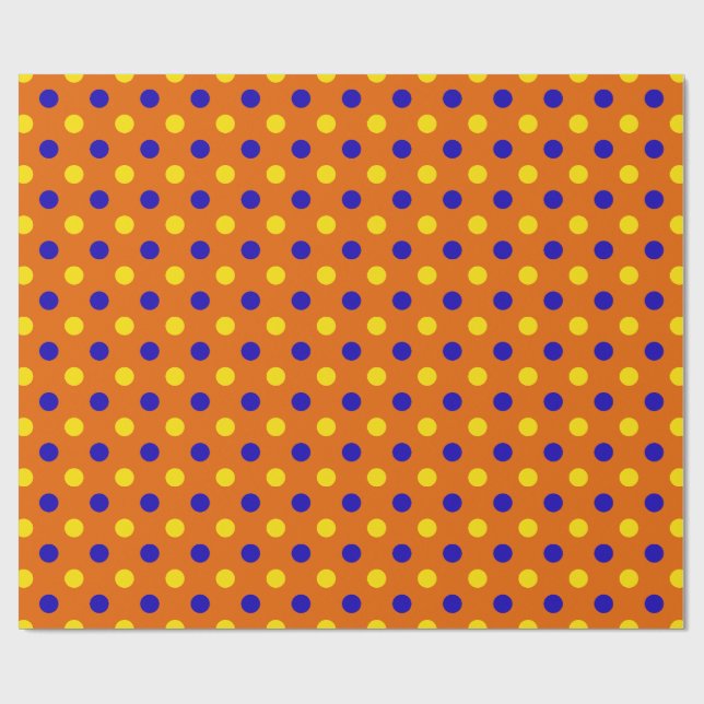 Orange Blau Gelb Punkte Design  Geschenkpapier (Flach)