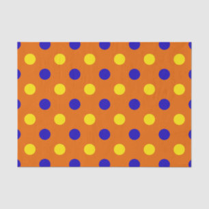 Orange Blau Gelb Punkte Design Seidenpapier