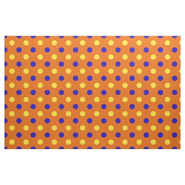 Orange Blau Gelb Punkte Design  Stoff (Fat Quarter (45,7 x 55,9 cm))