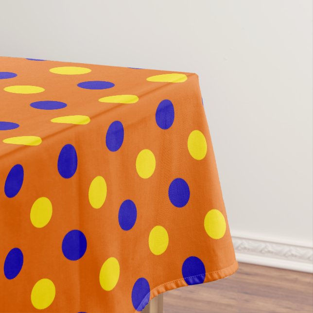 Orange Blau Gelb Punkte Design  Tischdecke (Beispiel)
