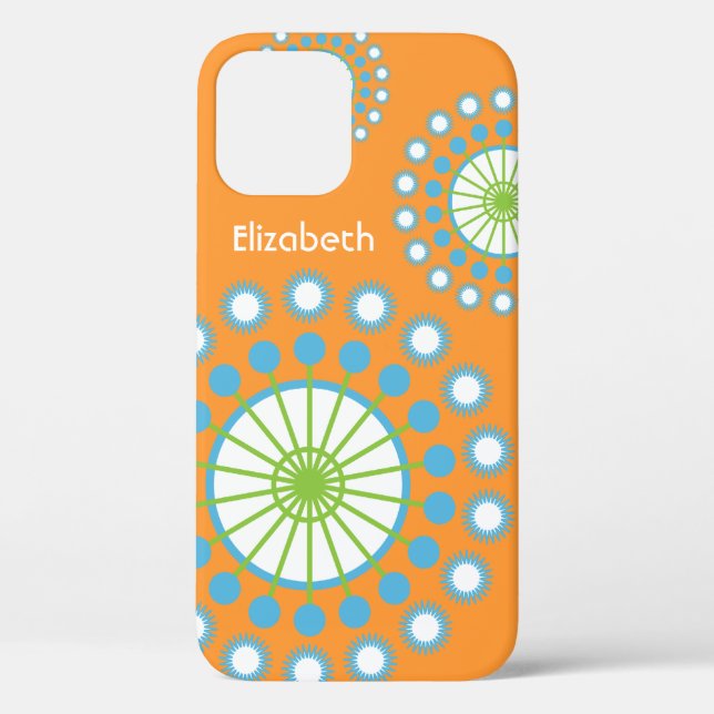 Orange, Blau, grüner Pinwheel Case-Mate iPhone Hülle (Rückseite)