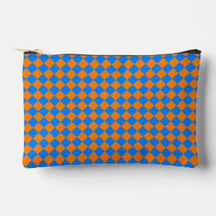 Orange Blau Karo Diamant Muster Klein Zubehörtasche