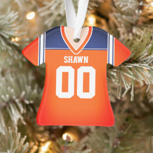 Orange/Blau/Weiße Fußballtrikot Ornament