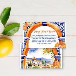Orange blaue Azulejo talavera Platten Rezeptur Kar Begleitkarte