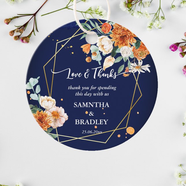 Orange blauen Salbei Blume Marineblau Vielen Dank Geschenkanhänger (Von Creator hochgeladen)