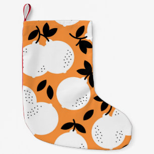 Orange Bliss: Exquisite Fruchtmuster Kleiner Weihnachtsstrumpf