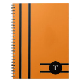 Orange & Blk Streifen Notebook Notizblock