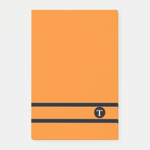 Orange & Blk Strip Monogram Post-it® Notes-II Post-it Klebezettel