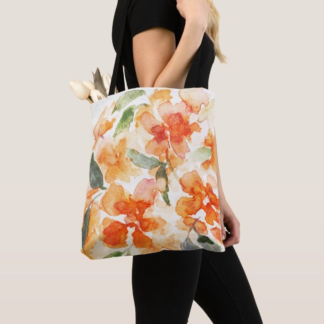 Orange Blossom All-Over-Print Schulter-Tasche (Von Nahem)