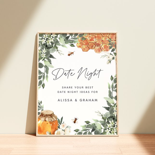 Orange Blossom Bee Brautparty Date Jar Sign Poster (Von Creator hochgeladen)