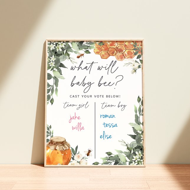 Orange Blossom Bee Gender Reveal Abstimmung Poster (Von Creator hochgeladen)