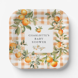 Orange Blossom Bliss Kleine Süsse Babydusche Pappteller