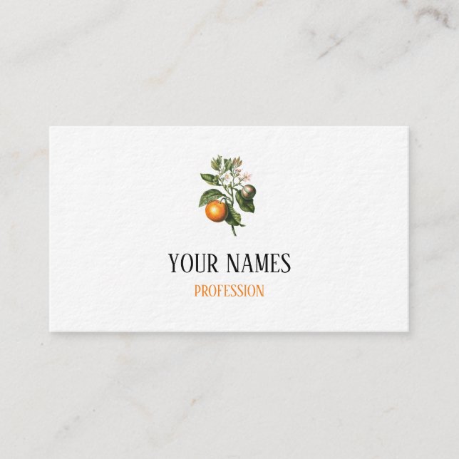 ORANGE BLOSSOM BOTANICAL BUSINESS CARD BY REDOUTÉ VISITENKARTE (Vorderseite)
