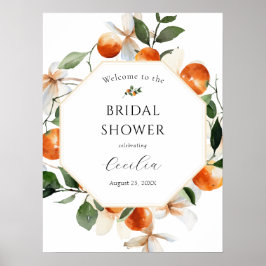 Orange Blossom Brautparty Begrüßungszeichen Poster