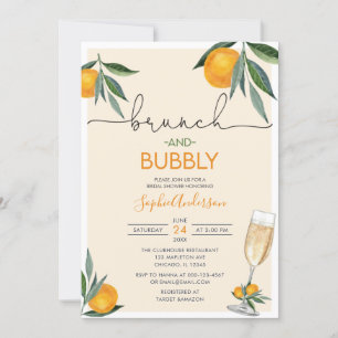 Orange Blossom Bridal Brunch und Bubbly Mimosa Einladung
