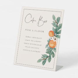 Orange Blossom Cake Bar Wedding Food Table Zeichen Sockelschild