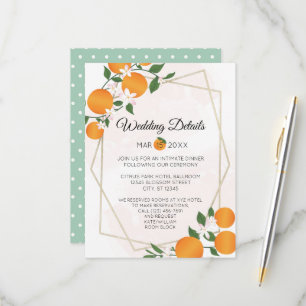 Orange Blossom Citrus Wedding Details Umschließung RSVP Karte