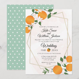 Orange Blossom Citrus Wedding Einladung