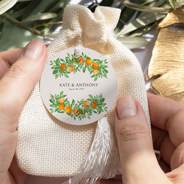 Orange Blossom Citrus Wedding Geschenkanhänger (Favor Tags from the Orange Blossom Wedding Collection by Darling & May)