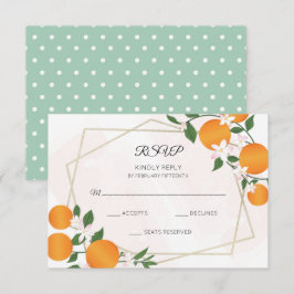 Orange Blossom Citrus Wedding RSVP Karte