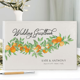 Orange Blossom Elegant Citrus Wedding Gästebuch