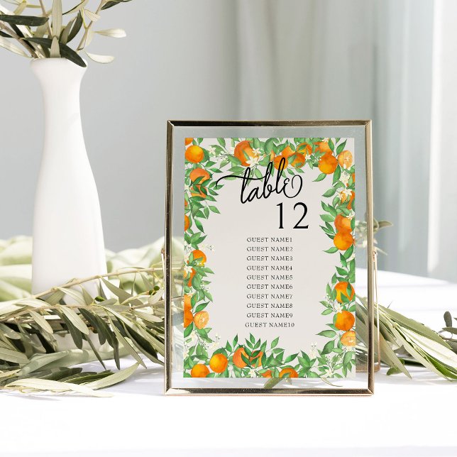Orange Blossom Hochzeitstisch (Table Number Seating Chart  from the Orange Blossom Wedding Collection by Darling & May)