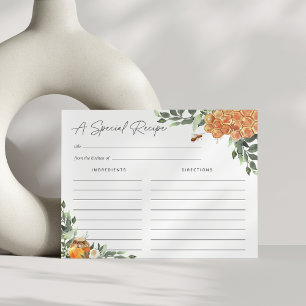 Orange Blossom Honey Bee Recipe Card Postkarte